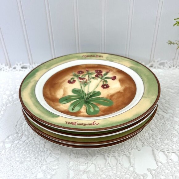 Epoch Collection Spice Pavilion Mountain Bell 7 5/8" Salad Plates Set Of 4 - Picture 2 of 10